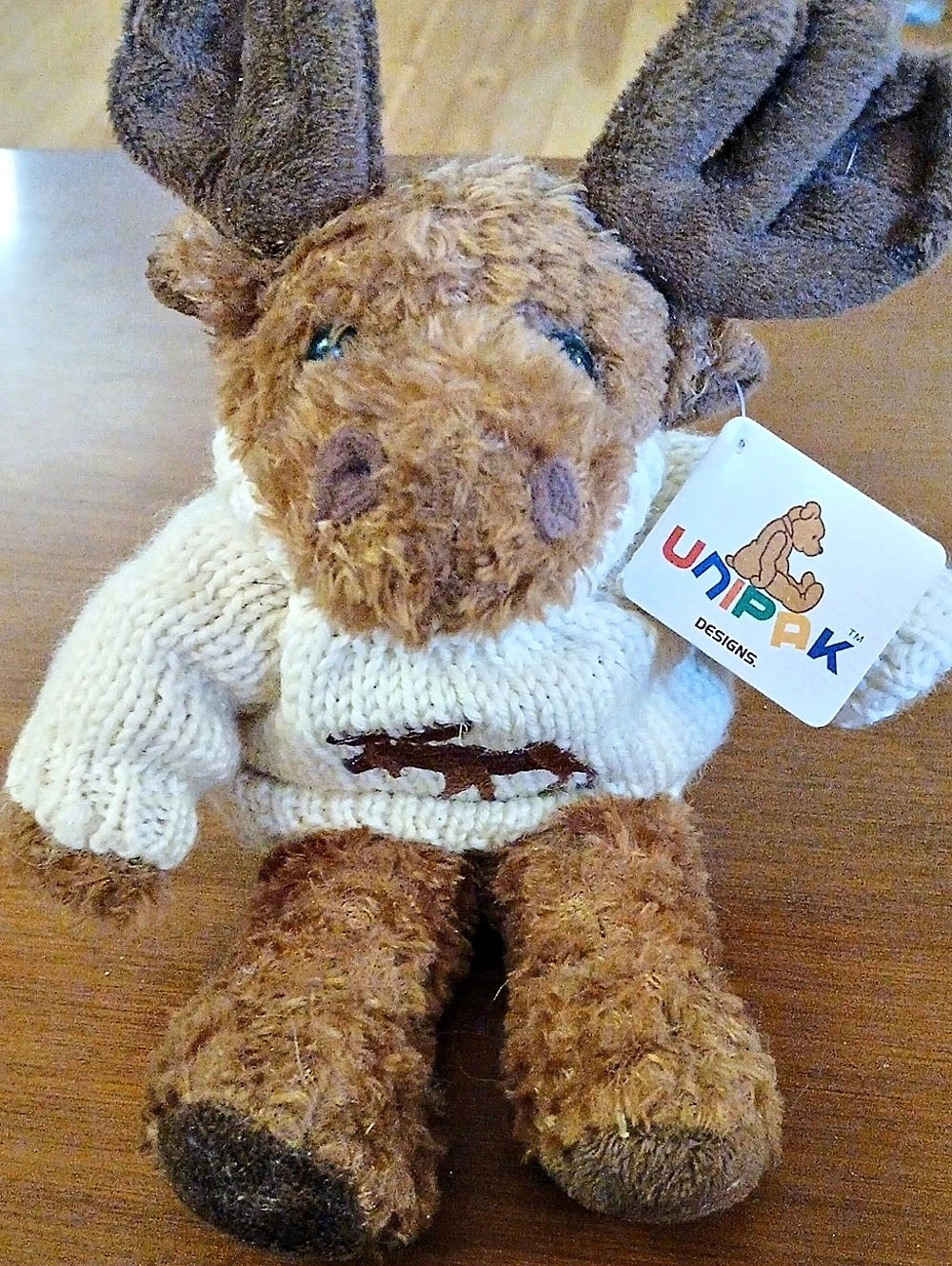 Unipak Designs Fluffies (Moose) ) Plush Moose Brown & White 8" Stuffie